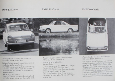 Preview: BMW Typen Modelprogramm 1965 Automobilprospekt (2764)
